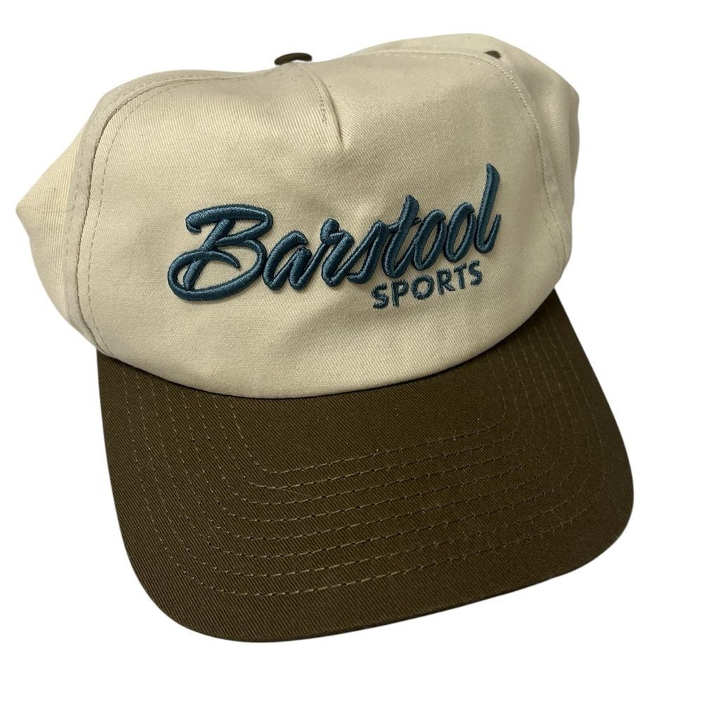 Barstool Sports Blue Brown Barstool Script Retro Snapback Hat